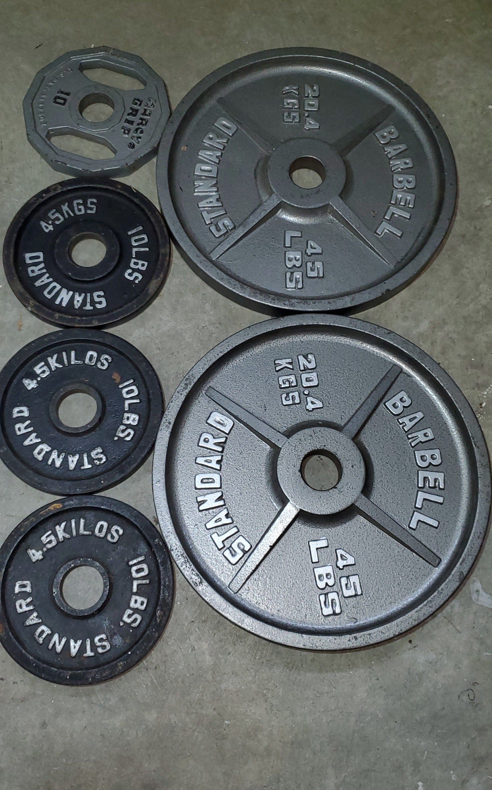 Olympic Weight plates 45lb (2) and 10lb (4)