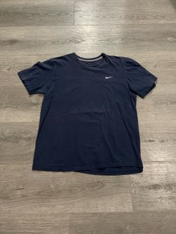 Vintage 2000s Nike Navy Blue Blank Mens Fitted Shirt