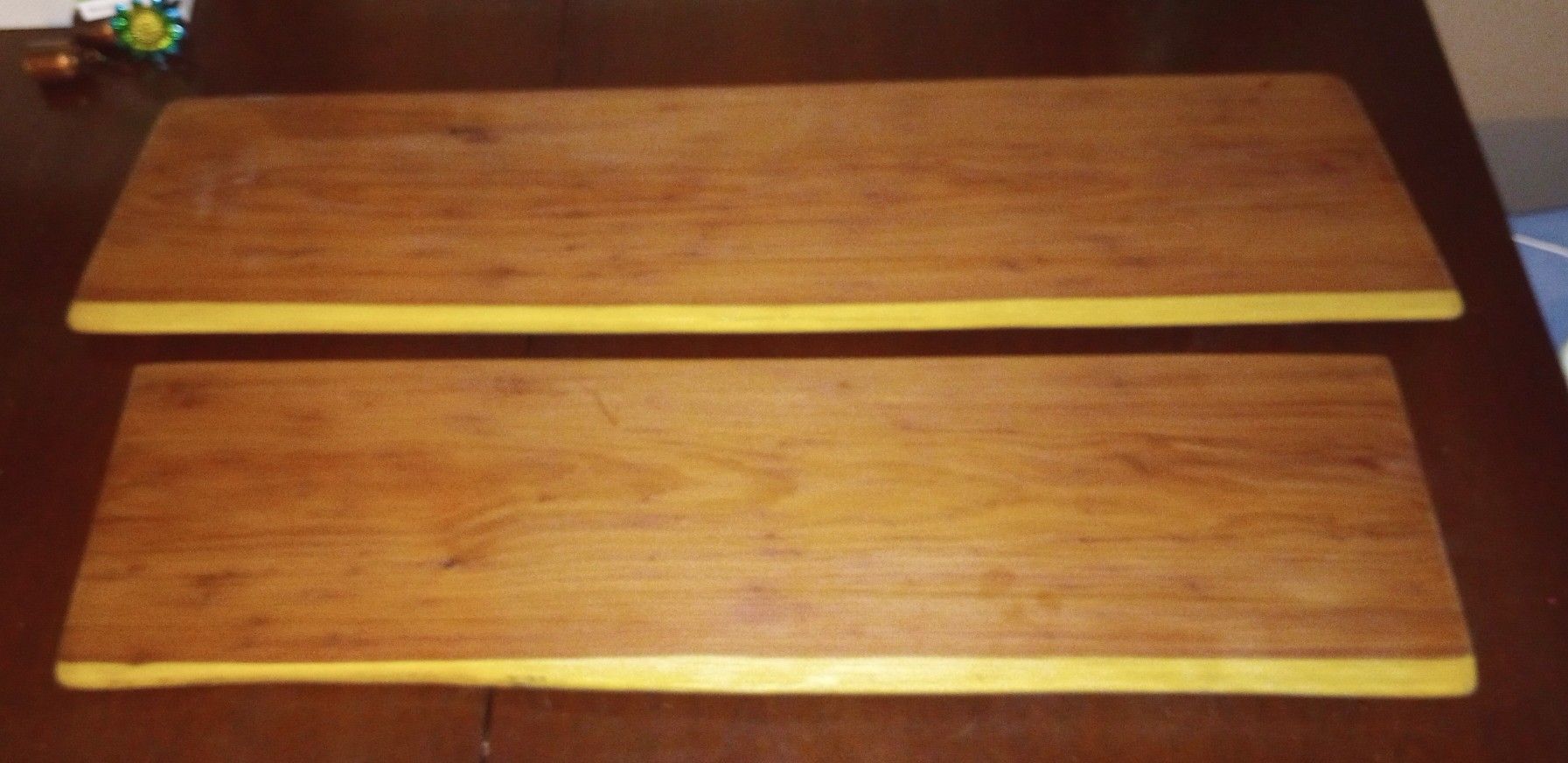 2 Live Edge Floating Aromatic Ceder Shelves With Anchors Hand Made