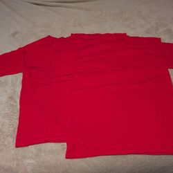 New - Lot Of 3 Hanes T-shirts Youth Large Red