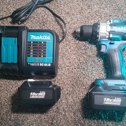 Makita Xfd16z Drill With Makita Charger And 2 6.0Ah Batteries As Is.