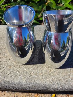 Nambe sugar and creamer set stainless steel
