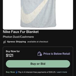Nike Faux Fur Baby Blue Blanket 
