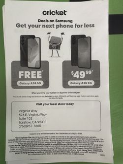 Samsung Galaxy’s on Sale at Cricket Wireless