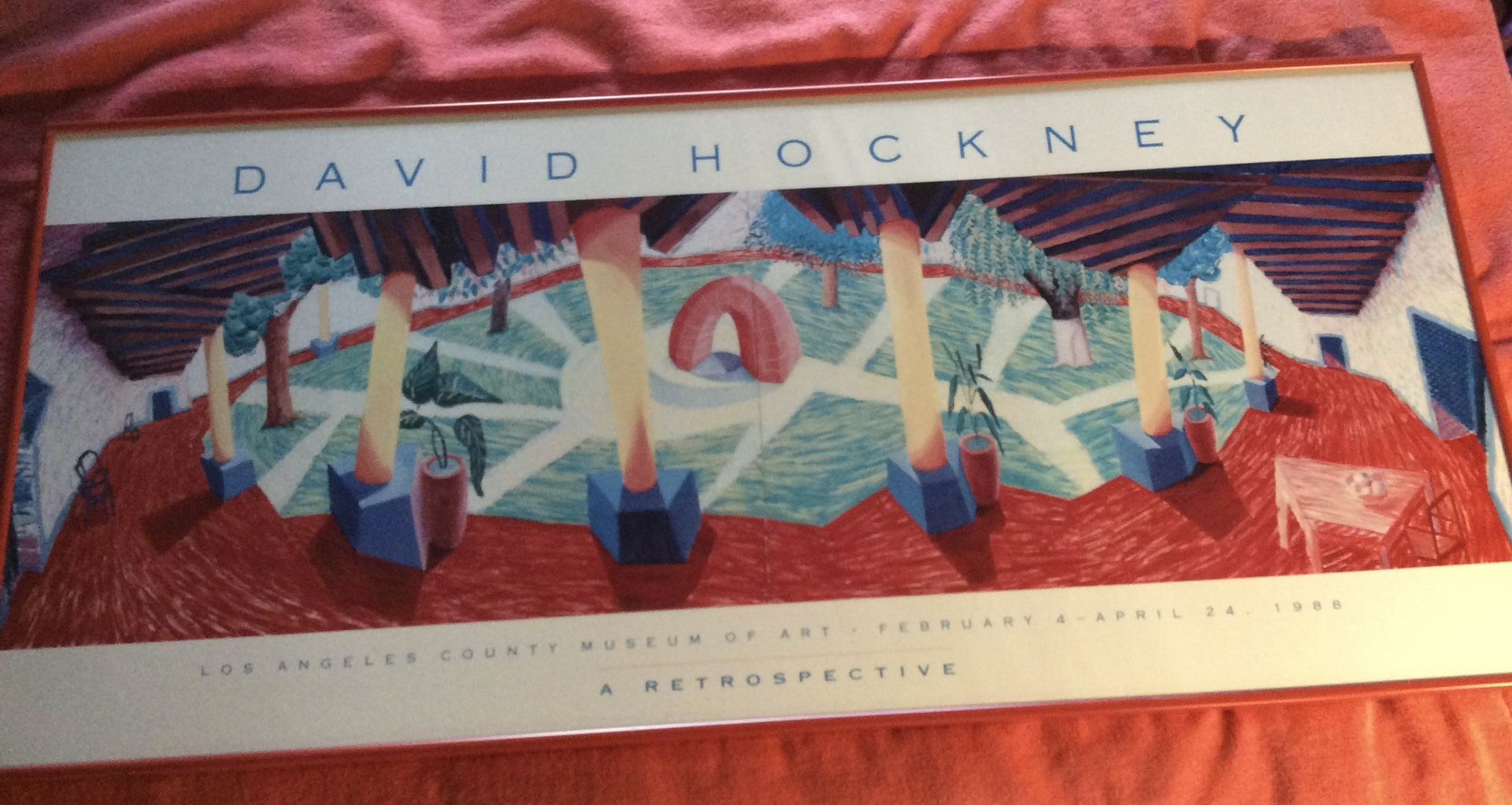 DAVID HOCKNEY A RETROSPECTIVE LACMA FRAMED POSTER RARE 1998