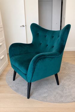 Teal Velvet Tufted Accent Chair