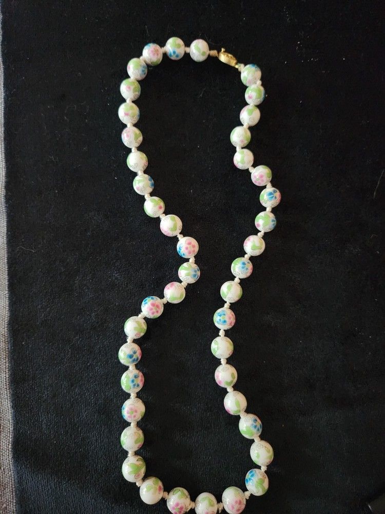 Beautiful Vintage Cloisonne Beaded Necklace