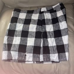 A New Day Stylish Black and White Checkered Women's High Rise Skorts Size 8