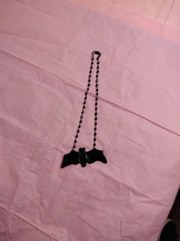 Vintage Bat Beaded Necklace Great for Halloween 👻🎃