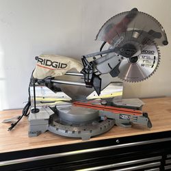 Ridgid 15 Amp Corded 12 in. Dual Bevel Sliding Miter Saw with 70 Deg. Miter Capacity and LED Cut Line Indicator