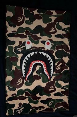 Bape shark camo soft rug