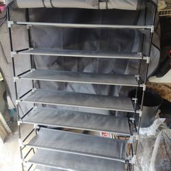 ,10 Tiers Shelving Shoe or sweater Rack with Dust Cover 