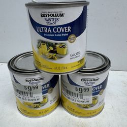 (3) Rust Oleum Painters Touch Gloss Sun Yellow Paint 8oz. $10 Takes All 3. Must Pick Up