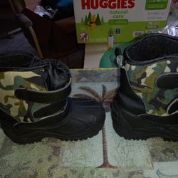 Boys  2 Pair Of Winters Boots Size 10