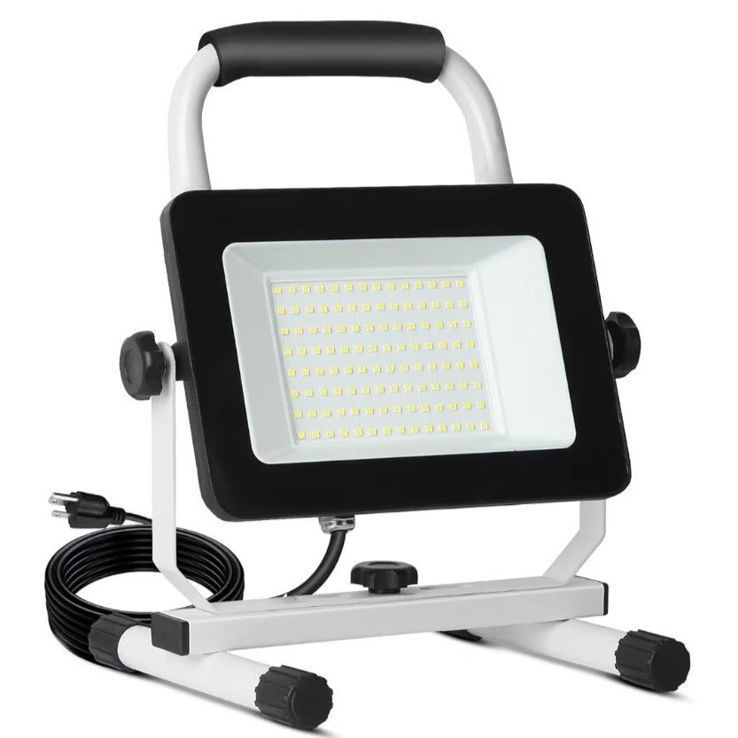 UFOND 6000 Lumen LED Work Light with Stand,60W Waterproof Flood Light ...