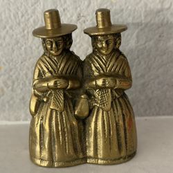 Vintage Brass Bell: Welsh or Puritan Women 