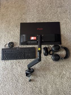 GAMING MONITOR, HEADSET, MOUSE, AND KEYBOARD