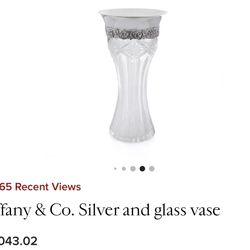 Tiffany & Co Sterling Silver And Glass Vase 