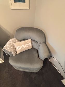 Light blue swivel chair
