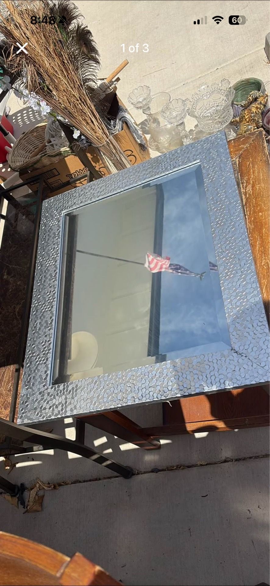 Silver embezzled mirror