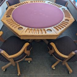 Poker Table 3-1 With Four Chairs 