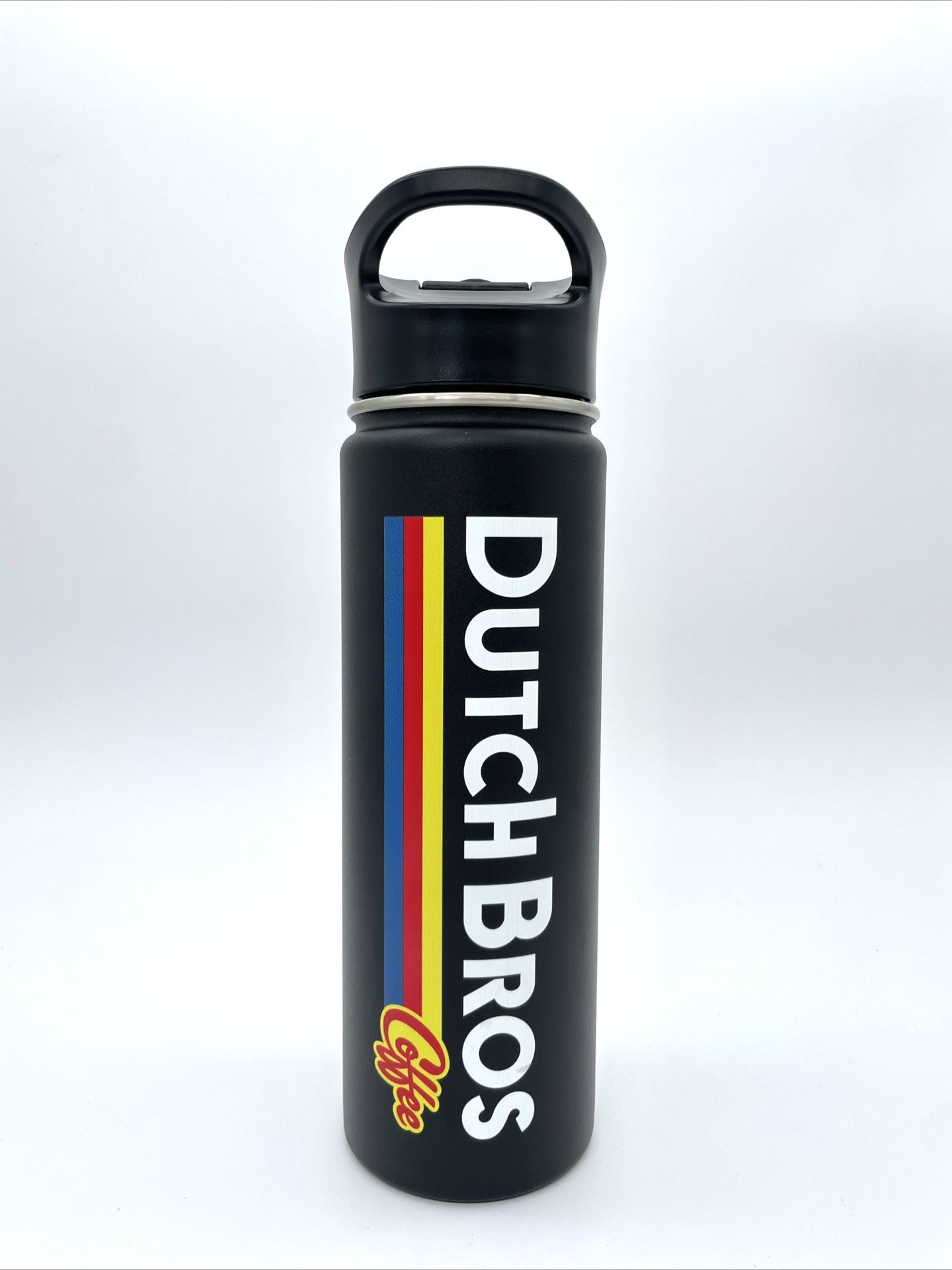 Dutch Bros Coffee Stainless Steel Insulated 20 oz Tall Black Tumbler Bottle LIKE NEW Retro OBO