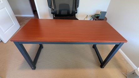 Tribesigns 55" Computer Desk – Teak Laminated MDF Top + Black Frame – Good Condition – Poway 92128