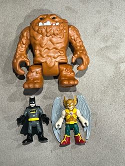 Imaginext lot of 3 DC comics Clayface Clay face & Batman & Hawkman justice