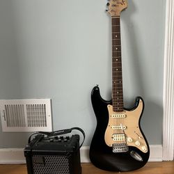Squier Stratocaster & Roland MicroCUBE Amp