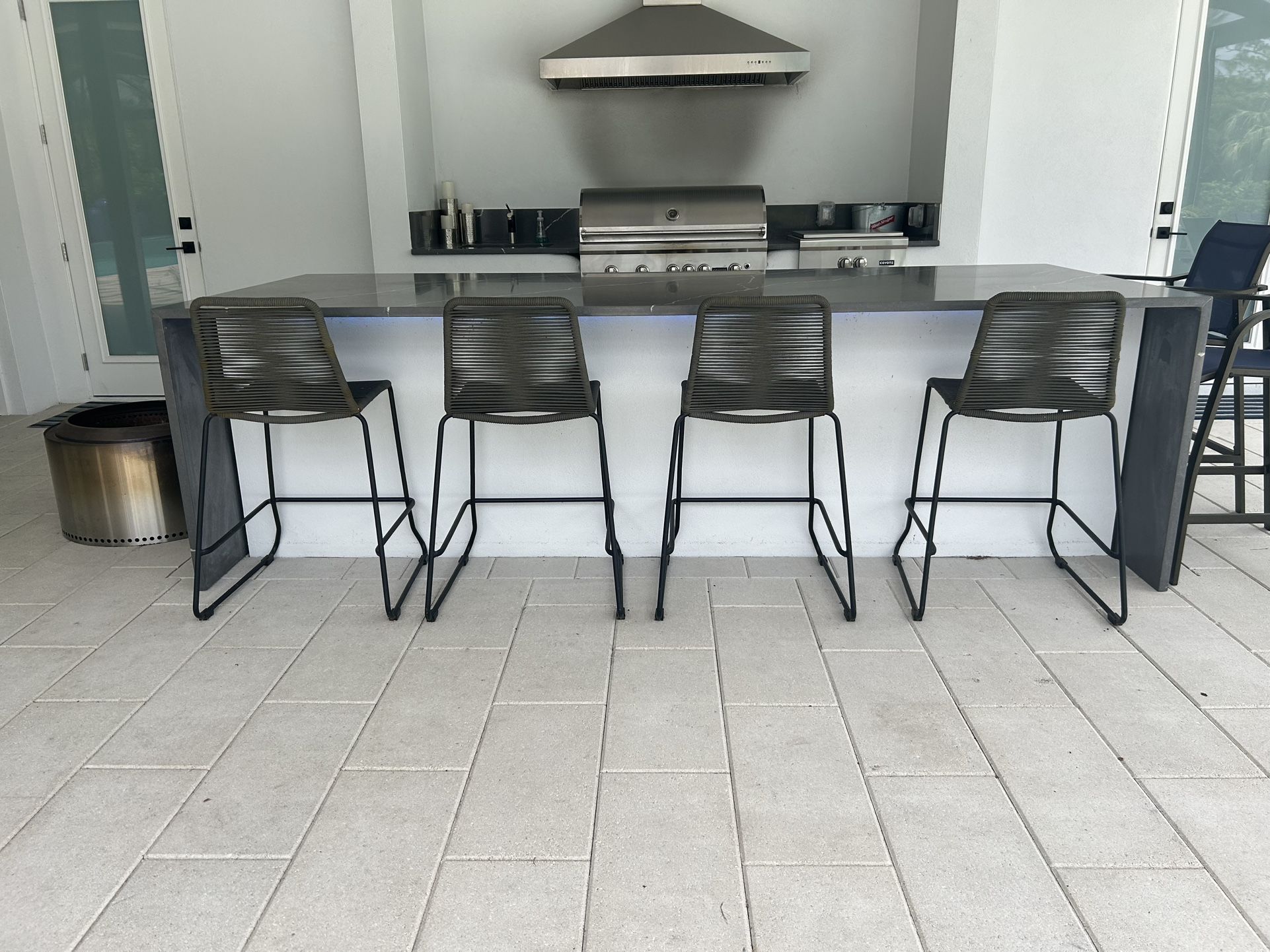 Palaos Rope and Steel Outdoor Counter Stool