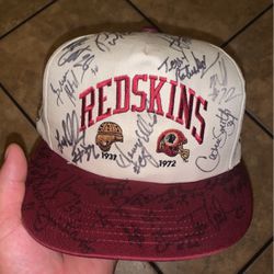 Vintage Redskins Hat Autograph 