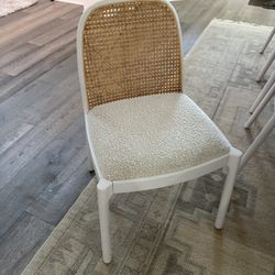 CB2 Nadia White Cane Dining Chair