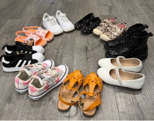 Bundle of size 12 toddler girl shoes (9 pairs total)
