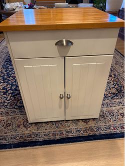 Pair of Butcher Block Top Cabinets