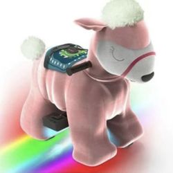 Electric Alpaca Ride-On Toy, 6V Powered Animal Ride with Wheels