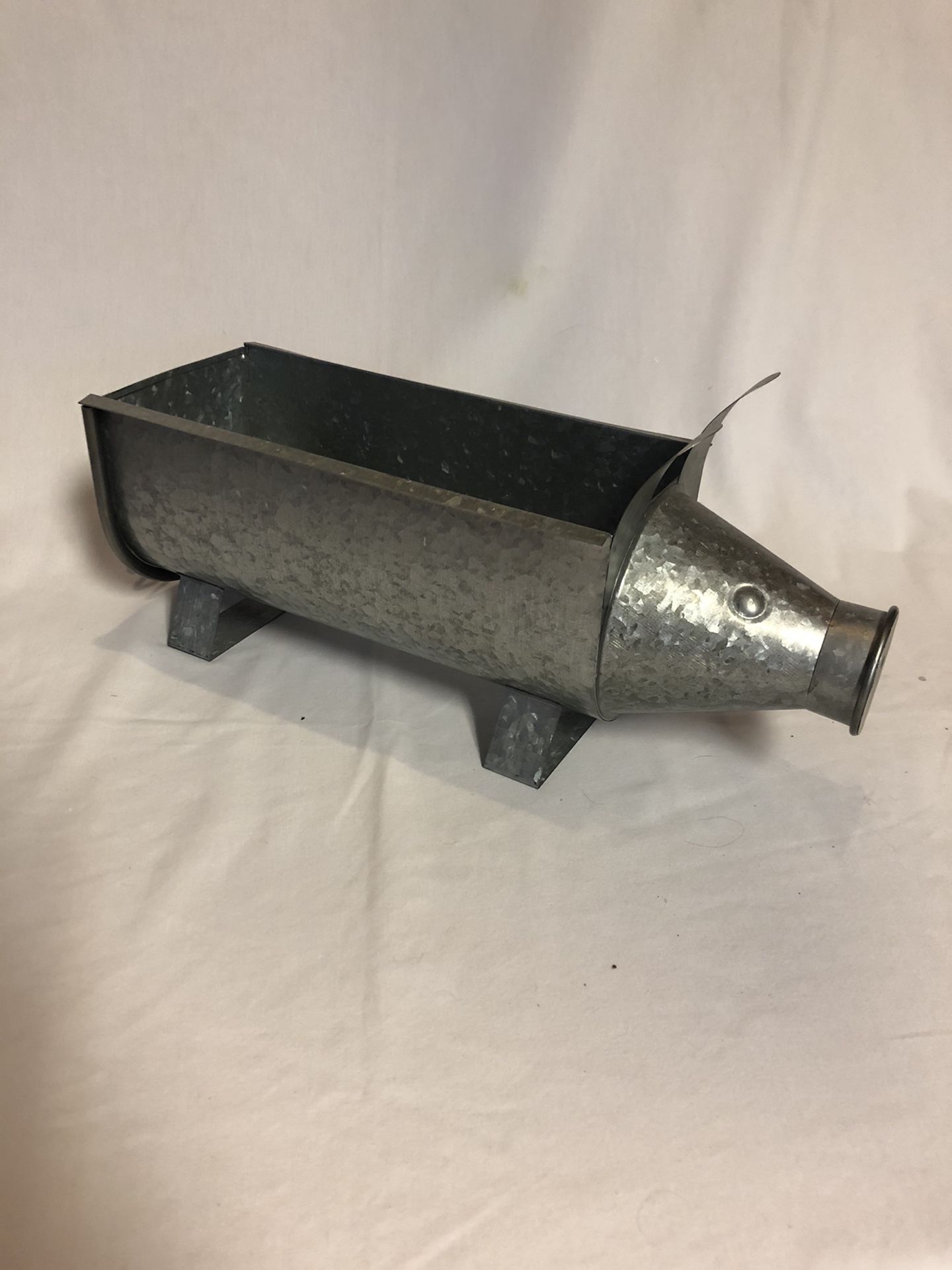 Galvanized Pig Planter Or Container For Anything !