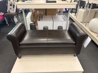 Hartford Leather Storage Ottoman Bench