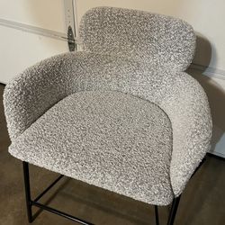 NEW: CB2 Azalea Boucle Upholstered Counter Stool - Set of 2