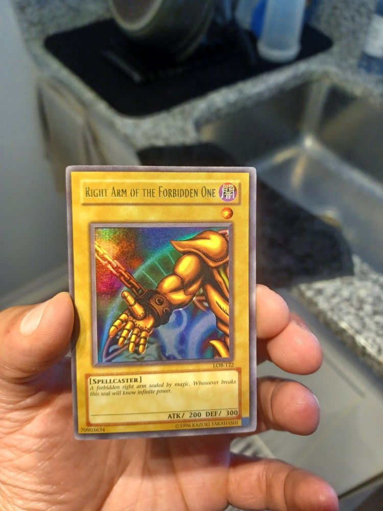 Right Arm Of Exodia. Holographic Yugioh Card. Rare! In Great Shape!