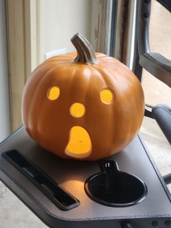 Surprised pumpkin with lights