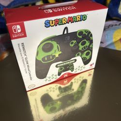 SuperMario Mushroom Rematch Glow Wired Controller Nintendo Switch