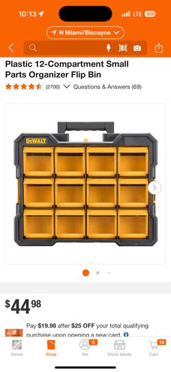 Dewalt Tough System Organizer Flip Bin