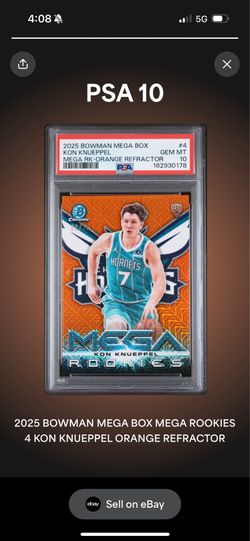2025 Bowman Kon Kneuppel Mega Rookies Orange refractor 6/25