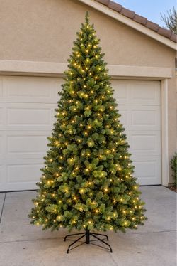 9 ft Pre-Lit Christmas Tree with Warm White LED Lights