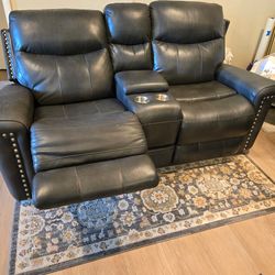 Love seat recliner w/ center console