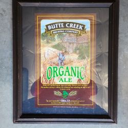 BEER!!BEER!! Organic ALE BEER Butte Creek Brewing Company Framed 22x19
