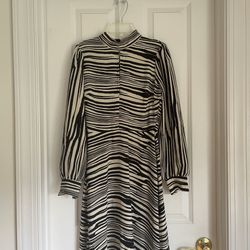 banana republic black white zebra print mock neck midi dress for Sale in  Burke, VA - OfferUp