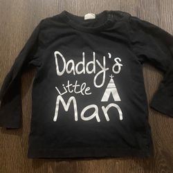 Boys Black Shirt Daddy’s Little Man Size 18 Months #12
