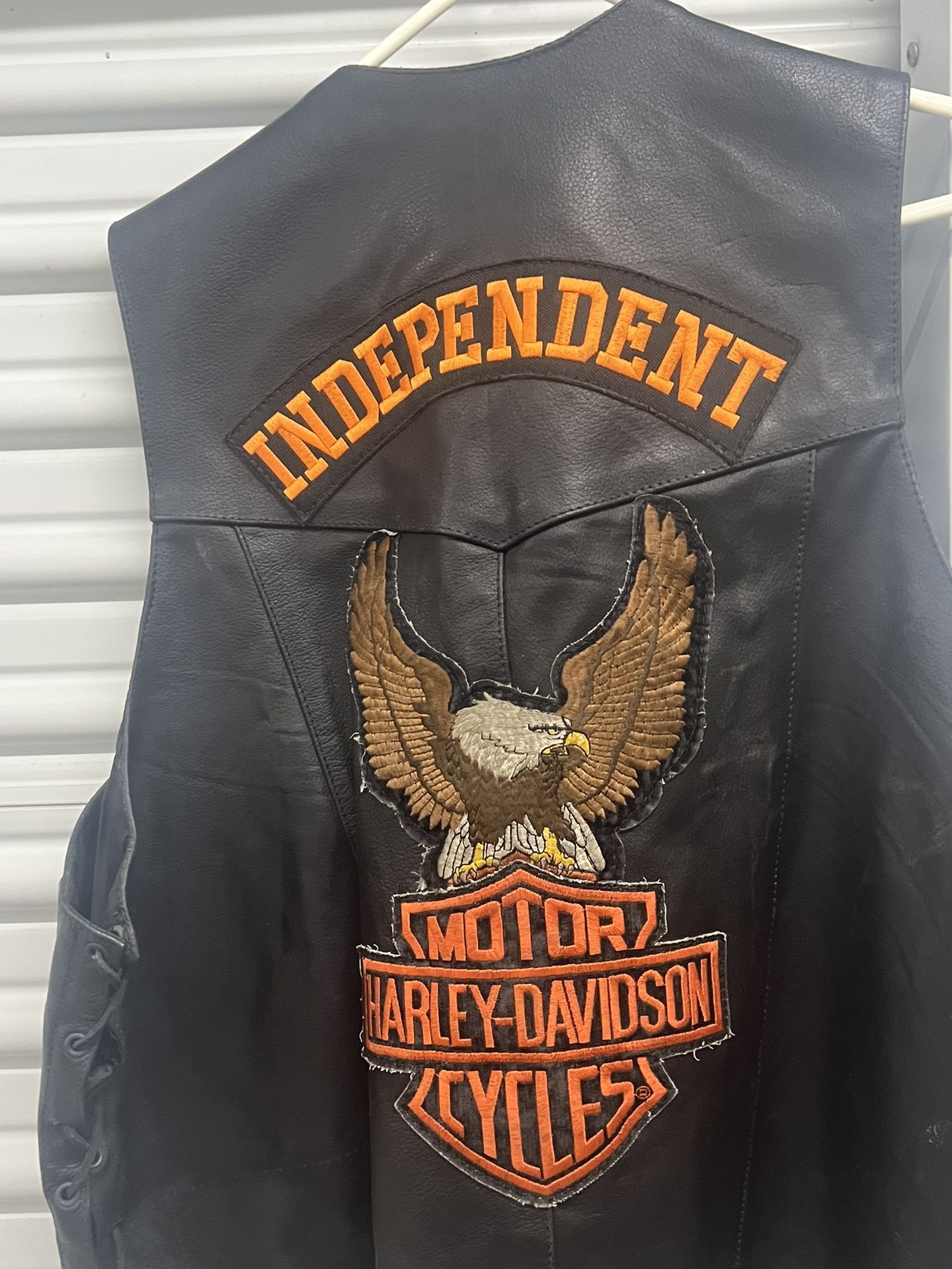 Vintage Leather Harley Davidson Motorcycle Vest Jacket
