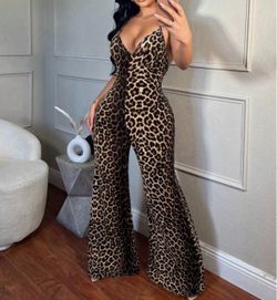 Leopard Backless Jumpsuit (Medium)